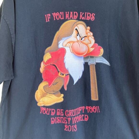 Disneyland Resort Disney World Grumpy 2013 Short Sleeve Tshirt Hanes Cotton 2X - Picture 4 of 15